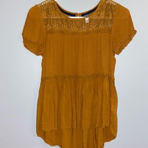 Xhilaration Babydoll Blouse with Lace Details